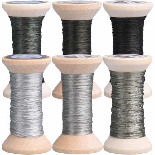 Ytseazn-Fil À Broder Naturel 100% Soie,Fil De Broderie En Soie À Lamain,6 Couleurs Chaque Bobine De 22m(02)