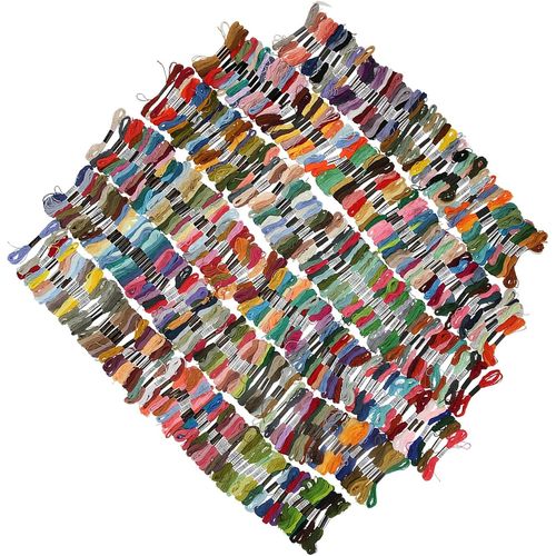 Ytseazn-Lot De 447 Écheveaux De Fil À Broder En Coton Et Polyester Pour Braceletsmulticolore