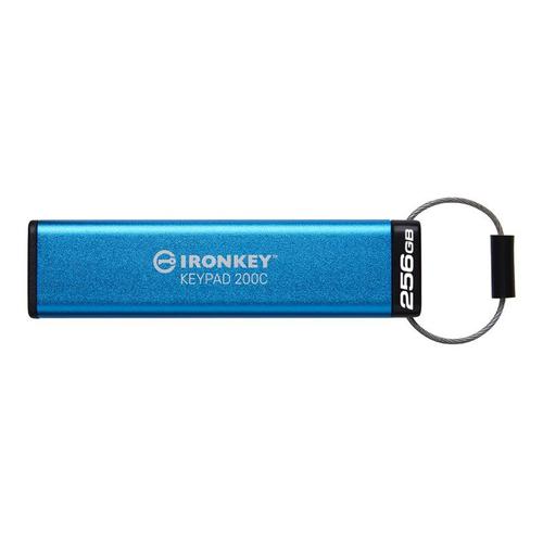 Kingston IronKey Keypad 200C - Clé USB - chiffré - 256 Go - USB-C 3.2 Gen 1