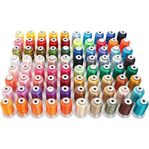 Ytseazn-Fil À Broder 120d,80 Couleurs/Lot,Rouleau De 500m,Adapté Auxmachines À Brodermulti-Têtes 1200cn