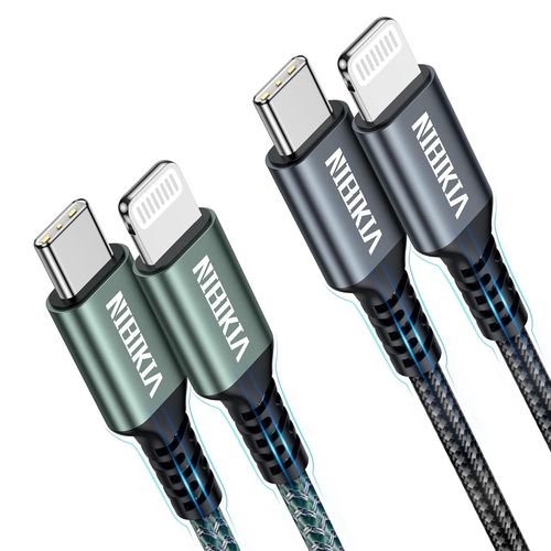 Ytseazn-Câble Iphone Chargeur Iphone[2m/Lot De 2]Cable Lightningmfi Certifié Cordon Iphone Nylon Tressé Fil Solide Charge Rapide Compatible Avec Iphone 14 13 12 11 X 8 7 6 5