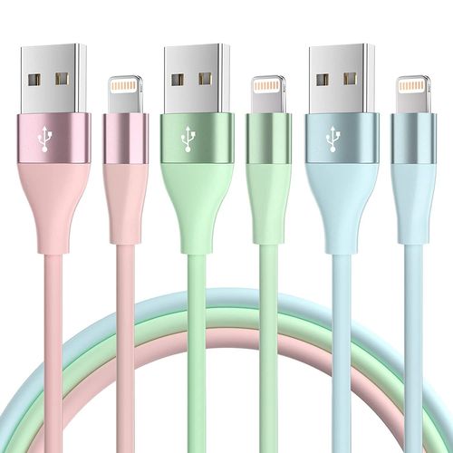 Ytseazn-Iphone Chargeur Câble[Certifiémfi]2m/Lot De 3 Câble Lightning Charge Rapide Cord Compatible Avec Iphone 14 13 12 11 Promax Xr Xs X 8 7 6 Plus Se