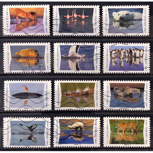 Série Animaux Se Reflétant Dans L'Eau - Très Jolis N° 1815 1816 1817 1818 1819 1820 1821 1822 1823 1824 1825 1826 Obl - France Année 2020 - Brn83 - N33427
