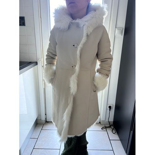 Manteau En Cuir Et Fourrure Véritable