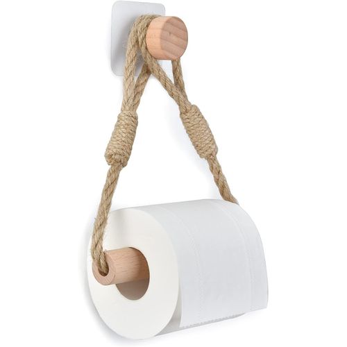 Porte-Rouleau de Papier Toilette Auto-adhésif - Décoration bohème Antique Industrielle - Porte-Serviettes Mural - Anneaux de Serviette de Bain - Accessoires de Salle de Bain