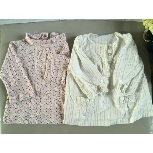 2 Petits Hauts Bébé Fille 1 Rose &#43 1 Écru &amp Argent Taille 6 Mois