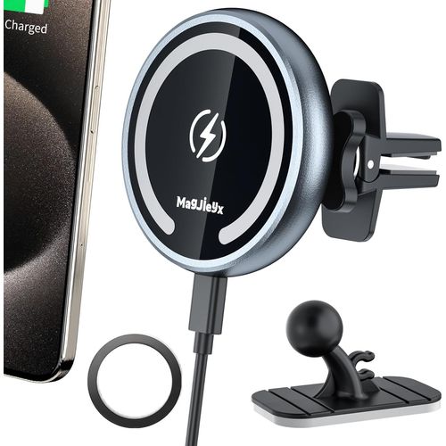 Pour Support Telephone Voiture Chargeur Induction, 15w Chargeur Voiture Magsafe Sans Fil Aimant Magnétique Apple Auto Holder Pour Iphone 15/14/13/12 Pro Max,Plus,Mini,Coque Magsafe,Samsung