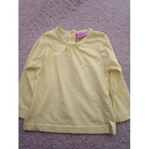 T-Shirt Manches Longues Bébé Fille Jaune Clair Taille 12 Mois