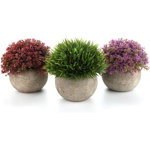 Plantes Artificielles en Plastique Larmes de Bébé Fausse Fleur en Pot Décoration pour Maison Bureau Jardin Chambre Vert, Cadeau pour Amis Familles (Rouge)