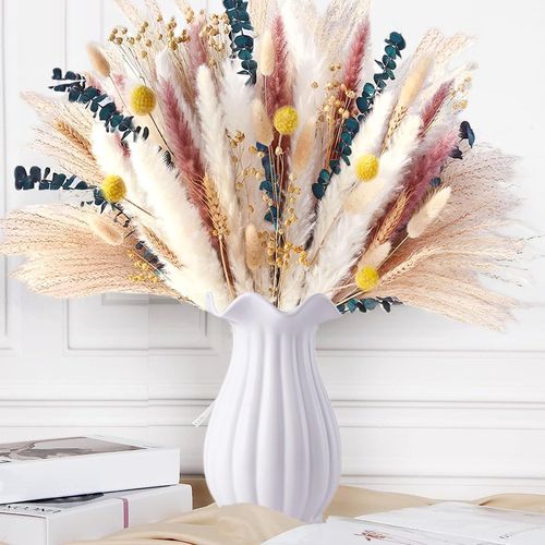 Pampa Séchées Naturelles Décoration, 85 Pièce Bouquet Fleurs Séchées Pampa Fleurs de Décoration Boho Decoration pour Maison, Mariage, Chambre,Vacances, fête