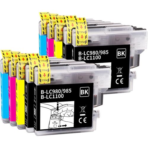 10-Pack LC1100XL LC980XL Cartouche d'encre Compatible pour Brother LC1100 LC980 LC985 pour Brother DCP-195C DCP-585CW DCP-385C DCP-375CW MFC-990CW MFC-6490CW MFC-490CW MFC-5890CN MFC-J615W