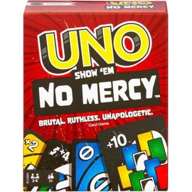 Games Uno No Mercy Jeu De Cartes Familial Avec 56 Cartes Supplémentaires, Règles Spéciales, Cartes Action Redoutables, Pénalités Plus Sévères, Jouet Enfant, Dès 7 Ans, Hwv18