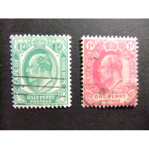 40 Cap De Bonne Espérance 1903 / Roi Edouard Vii / Yvert 55 + 56 Fili. Ancre