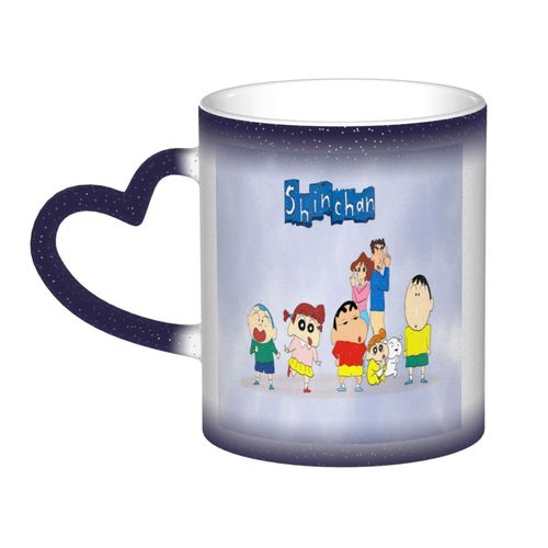 Japanese Anime Crayon Shin-Chan Cartoon Characters High-Value Coffee Mugs Color Change,330ml,Mini Ceramic Tea Cups Children's Milk Cup Safe Glaze Cartoon Models Home Drinking Large Capacity