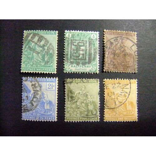 40 Cap De Bonne Espérance 1896 1902 / Espoir / Yvert 45 - 48 + 51 - 52 Fu Fili. Ancre