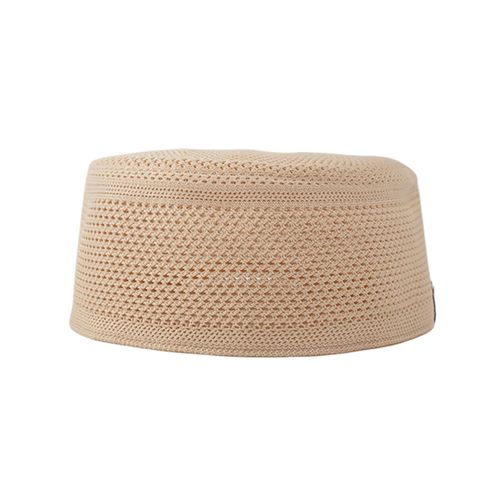 Chapeau Haut-De-Forme Pour Hommes, Design En Maille, Style Ethnique, Forte Respirabilité, Couleur Unie, Accessoire De Tenue D'extérieur, Usage Quotidien-L Beige