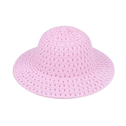 Bonnet De Pâques Chapeau De Paille Pour Enfants Diy Chapeau De Paille Tissé De Pâques Fête De Printemps Accessoire De Plage D'été Pour Fournitures De Déguisement De Fête De Pâques-Rose
