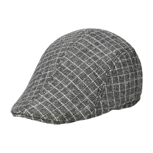 Béret À Carreaux Pour Hommes, Dôme À Visière, Bord Court, Absorption De La Sueur, Vintage, Coupe-Vent, Protection Solaire, Chapeau De Peintre, Streetwear-Gris