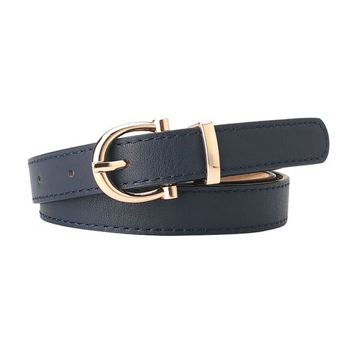 Ceinture De Taille Réglable En Faux Cuir Moderne, Style Coréen Pour Femmes, Ceinture Pour Shorts-Cyan