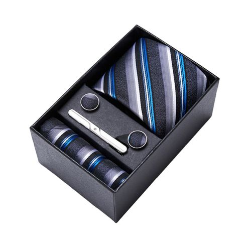 Ensemble De Costume À Cravate En Soie, Couleur Vive, Avec Pince À Col, Poche, Boutons De Manchette Carrés, Vêtements De Mariage D'affaires, Accessoires Formels, 5 Pièces/Ensemble-G