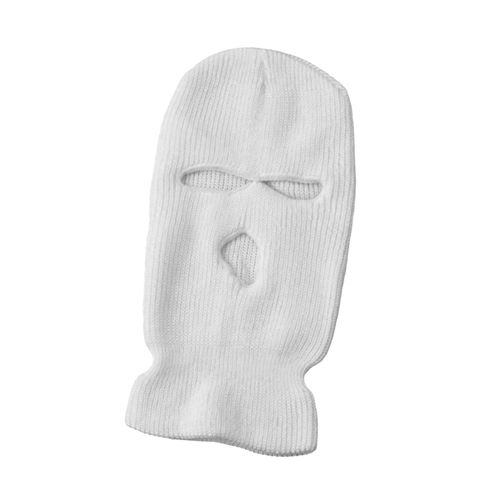 Automne Hiver Cyclisme Cagoule Tricoté Haute Élasticité Unisexe Couleur Unie Personnes Introverties Moto Coupe-Vent Protection Complète Du Visage Chapeau Chaud En Plein Air Performance Prop Cap-Blanc