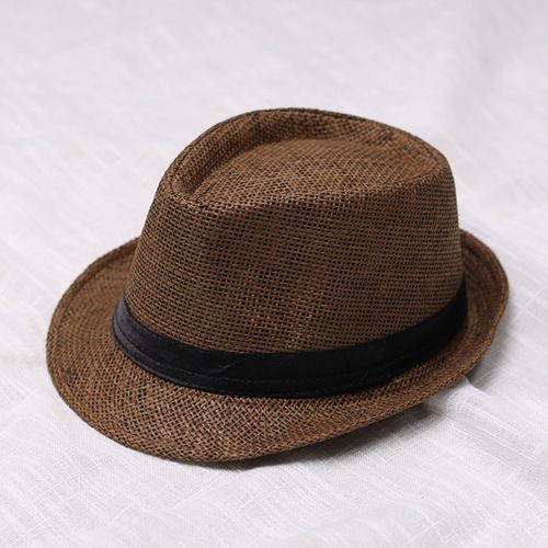Chapeau Panama Unisexe Élégant Tressé À Large Bord, Protection Uv, Accessoires De Mode-Café