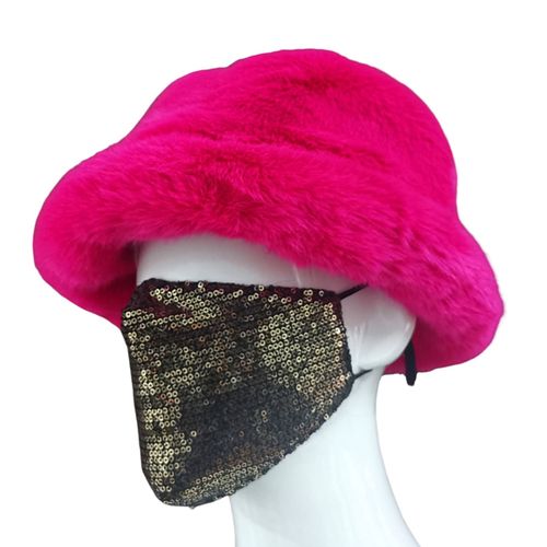 Chapeau De Bassin D'hiver Doublé De Fausse Fourrure, Bord Court, Pliable, Rétention De Chaleur, Couvre-Chef Flou, Coupe-Vent, Randonnée, Voyage, Shopping-Rose Rouge