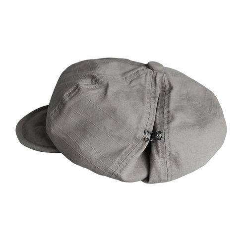 Béret Femme Style Vintage Couleur Unie Style Japonais Tour De Tête Réglable Chapeau De Peintre À Bord Court Toute Occasion Casquette Gavroche-Gris