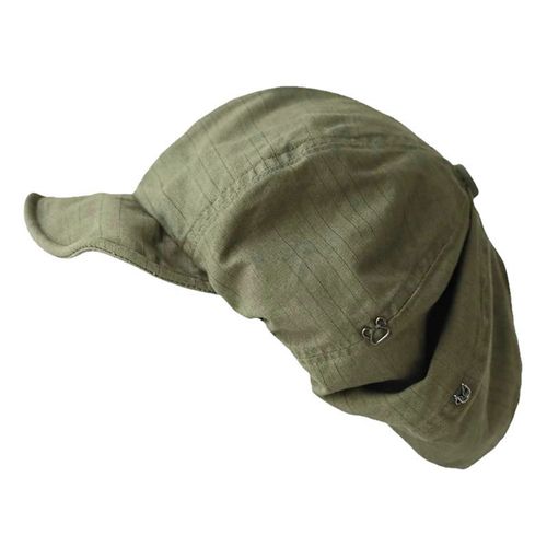 Béret Femme Style Vintage Couleur Unie Style Japonais Tour De Tête Réglable Chapeau De Peintre À Bord Court Toute Occasion Casquette Gavroche-Vert Armée