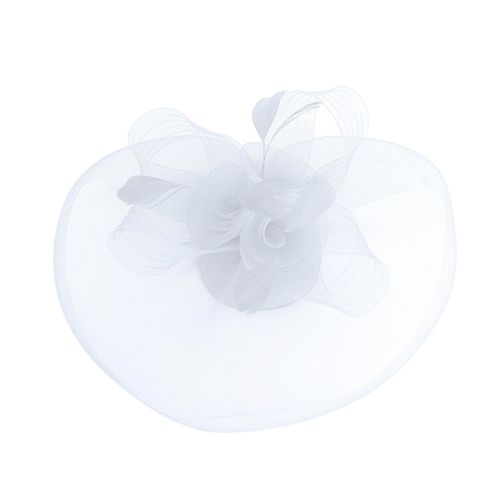 Chapeau Fascinateur Pour Femmes, Voile De Plumes Élégant, Maille Rétro Léger, Accessoires De Costume, Couleur Pure, Chapeau De Mariée De Mariage Pour Fête-Blanc