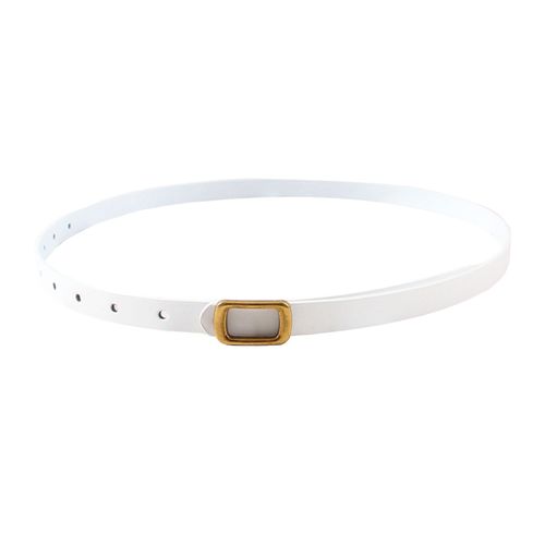 Ceinture En Simili Cuir Pour Femmes, Longueur Réglable, Style Rétro, Ceinture Décorative En Jean, Tenue Décontractée Pour Fêtes Au Bureau-Blanc