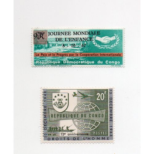 Congo- Lot De 2 Timbres Neufs