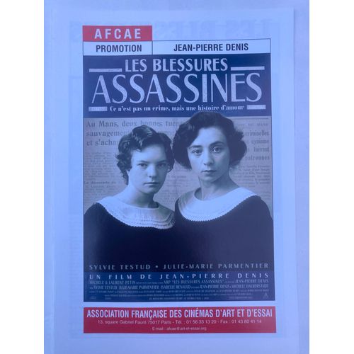 Fascicule Dossier Presse Afcae Du Film "Les Blessures Assassines" - Jean-Pierre Denis, 2000 - Avec Sylvie Testud, Julie-Marie Parmentier, Isabelle Renauld, François Levantal, Dominique Labourier...