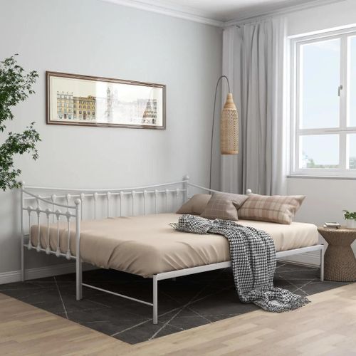 Cadre De Canapé-Lit Extensible Sans Matelas Blanc 90x200 Cm