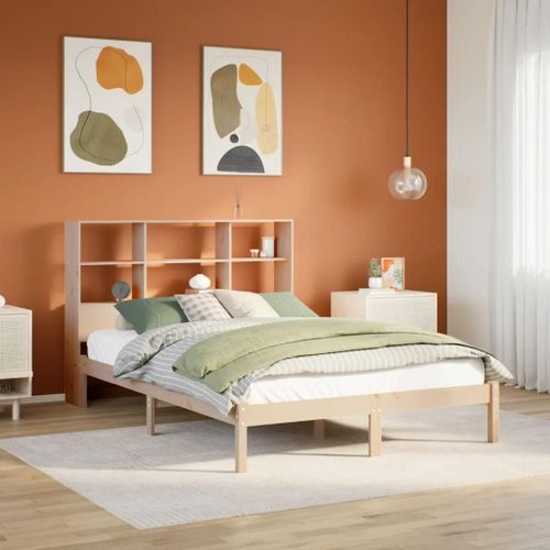 Lit Bibliothèque Sans Matelas 120x200 Cm Bois De Pin Massif