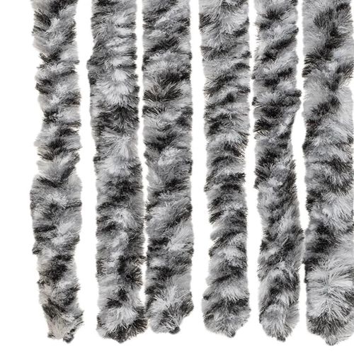 Rideau Anti-Mouches Gris Et Noir Et Blanc 100x220 Cm Chenille