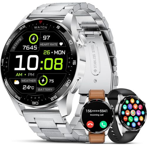Amoled Montre Connectée Pour Homme 1,43"" Avec Fonction Téléphone 100 + Modes Sportifs 5 Atm Compatible Avec Ios Android Batterie 400 Mah 2024[H367]