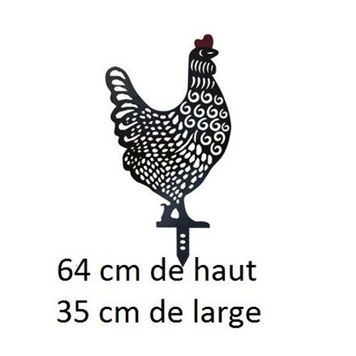Poule Cokot Tonka Silhouette Décorative À Planter Noir