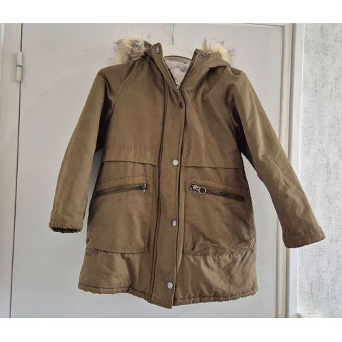 Parka Vert Kaki Fille Avec Capuche Zara Taille 9 Ans