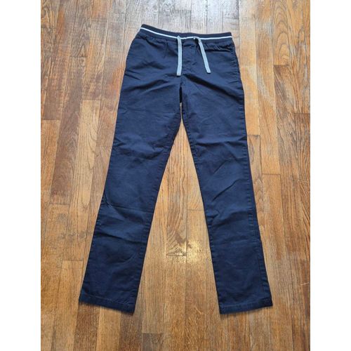 Pantalon En Toile Mi-Saison Bleu Marine Monoprix Taille 12 Ans