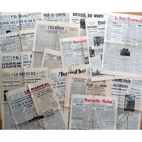 Lot Reproduction De 18 Vieux Journaux Deuxième Guerre Mondiale : 1940 À 1943 (Ww2)