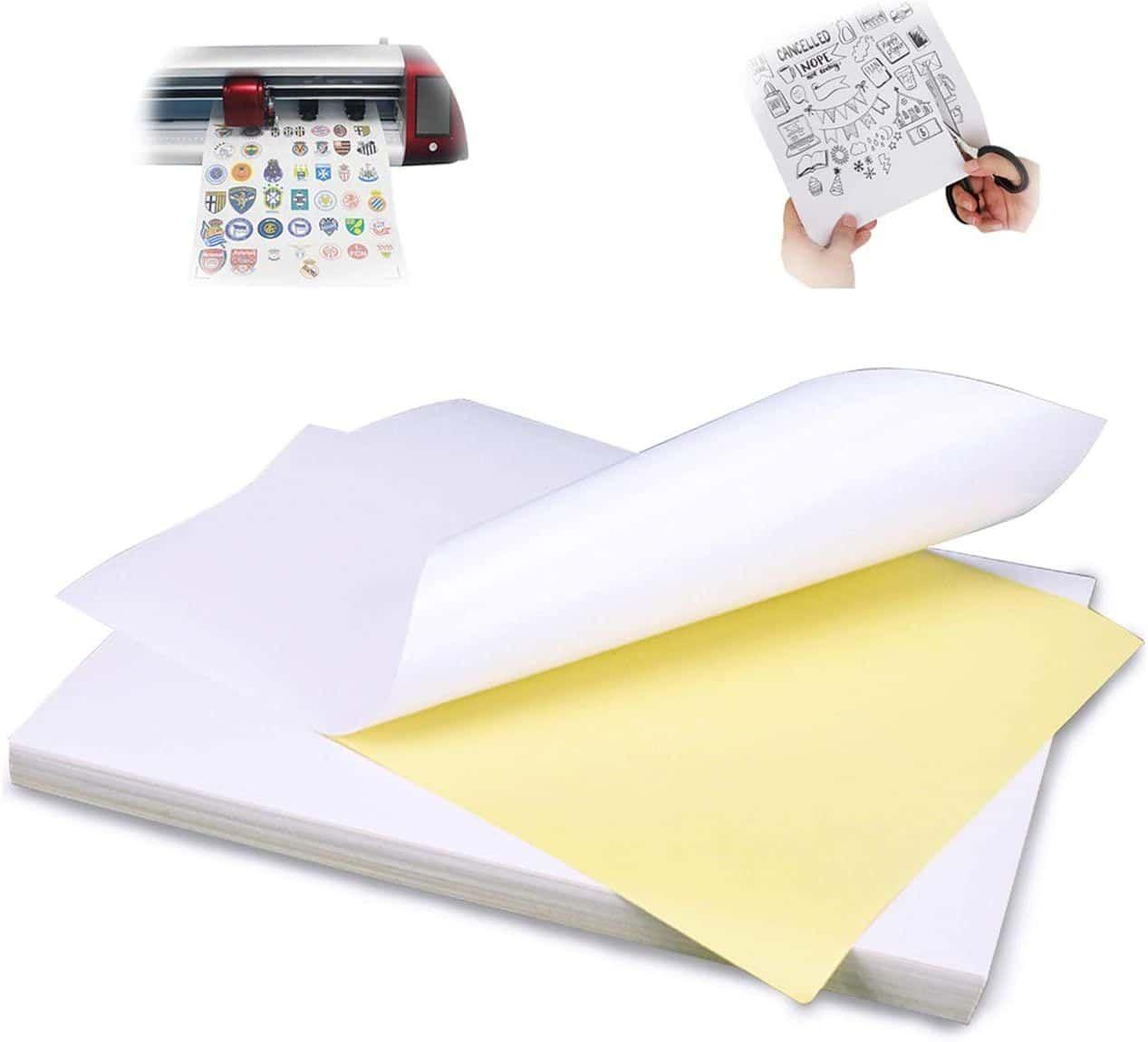 Étiquettes en papier autocollant brillant / A4 Blanc Blank