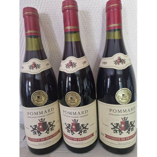 3 Btls De Pommard Domaine Guybout De Fraytiere 1989