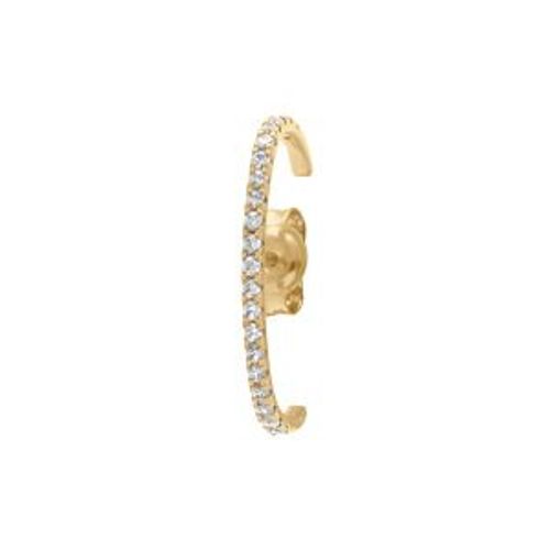 Boucles D'oreilles Tige Plaqué Or Unitaire Oxydes Blancs Sertis Faux Piercing
