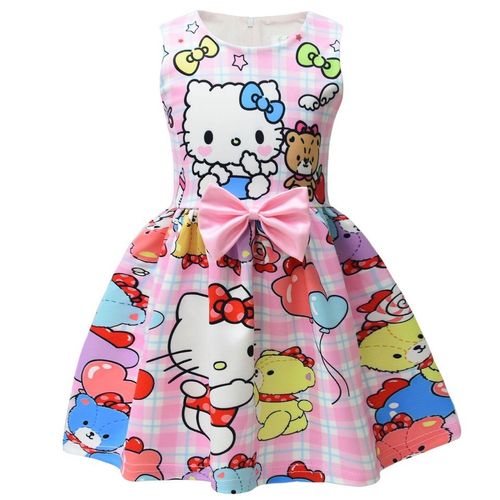 Filles Hello Kitty Princesse Fête Fantaisie Robe Rose Péle