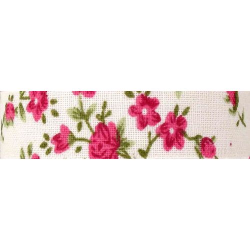 Fabric Tape Ruban Adhésif Fleuri Rose 1,5 Cm X 3 M