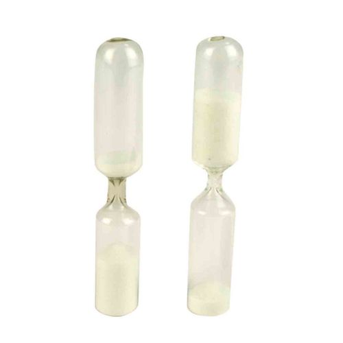 Sablier En Verre 8 Cm + Fixation Fil Métallique Durée 3 Mn
