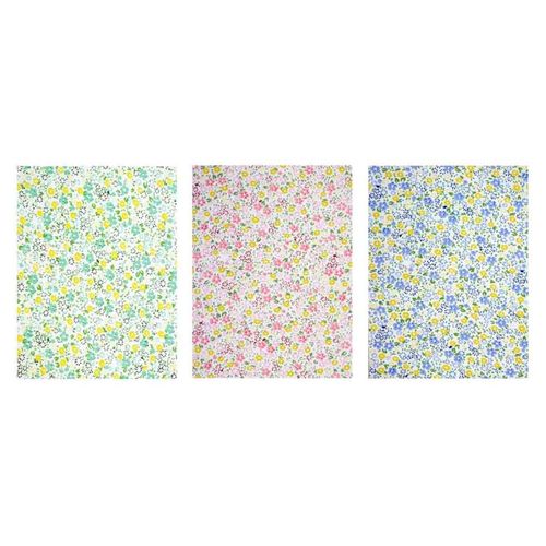 Tissu Adhésif Coupons Fleurs C 15x20 Cm 3 Pièces