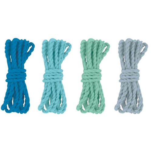 Cordelette En Coton Naturel Bleu 1,20 M 4 Pièces