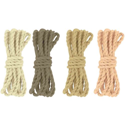 Cordelette En Coton Naturel Brun 1,20 M 4 Pièces